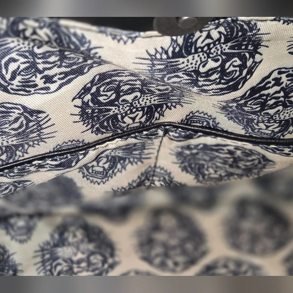 Ed Hardy Satchel Bag In Cheetah with Floral Skull Design, NWT - Picture 6 of 8